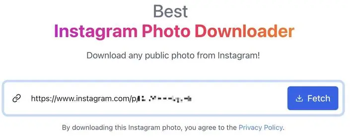 Paste url and click Fetch