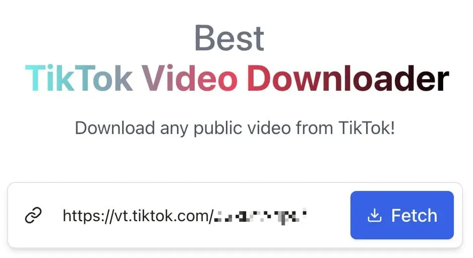 Paste url and click Fetch